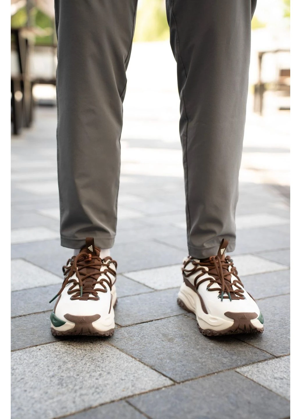 Белые демисезонные кроссовки мужские adidas maxxwavy white brown адидас No Brand