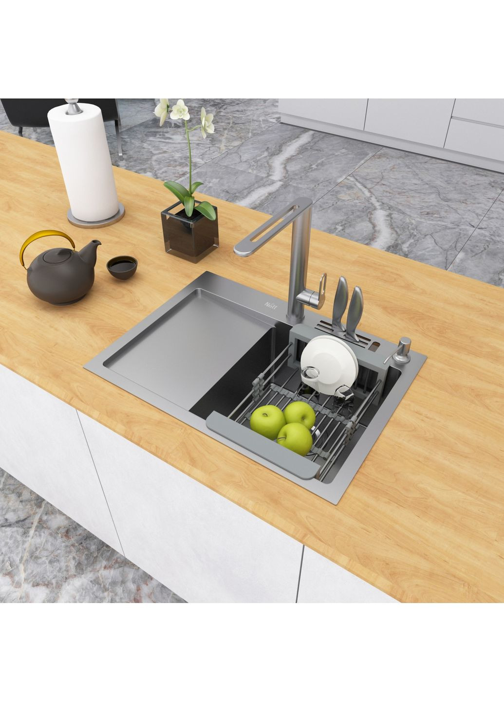 Накладная кухонная мойка с левым крылом NS-6045(L) Nett NS-7848(R),NS-6045(R) (352730018)