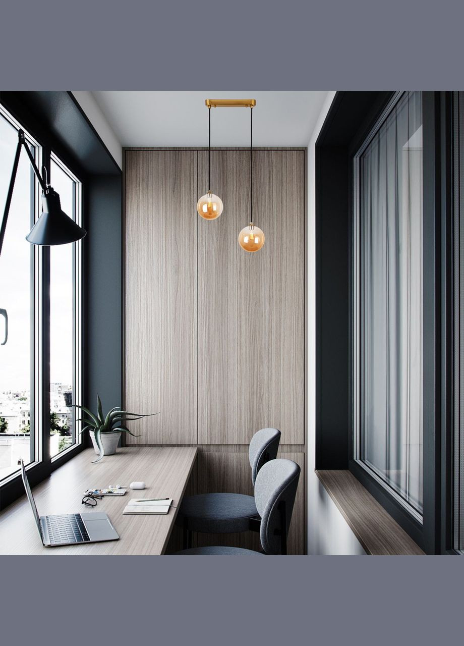 Бронзовая люстра с 12см плафонами (61-P120F-2 BRZ+CL (240)) No Brand (370070904)