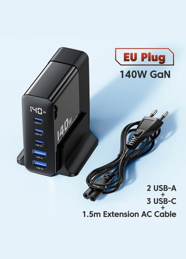 Зарядний пристрій Desktop Gan Charger 140W Toocki (296108142)