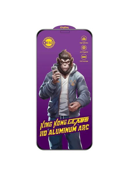 Защитное стекло Apple iPhone 14 Pro 5D Anti-static Purple Epik (369931524)