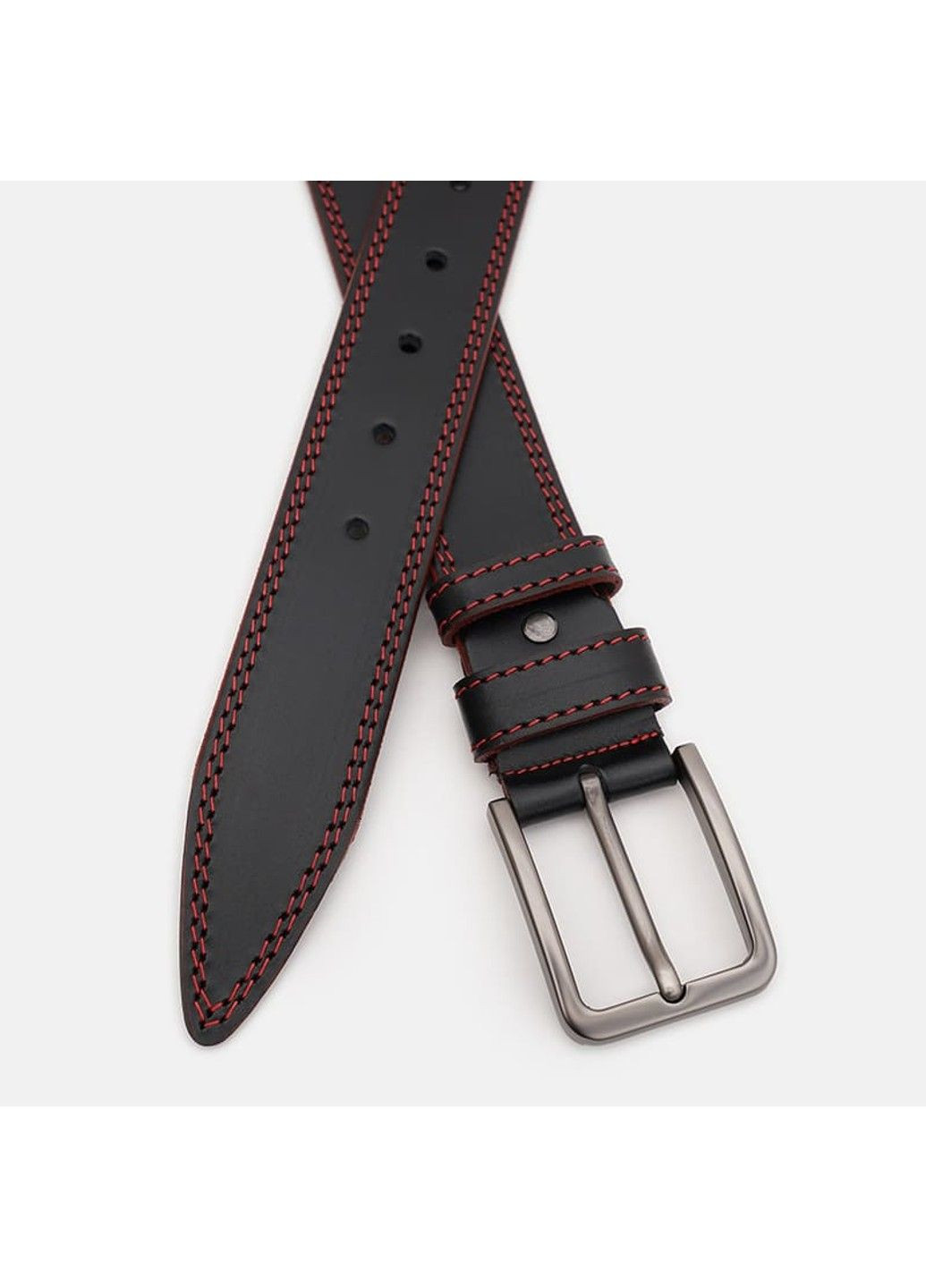 Чоловічий шкіряний ремінь 115v1fx106-black Borsa Leather (322959714)