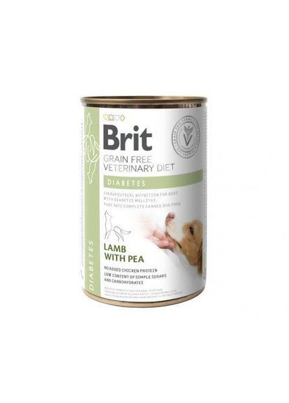Влажный корм GF VetDiet Diabetes для собак с сахарным диабетом, с ягненком и горошком, 400 г (*) Brit (322591919)