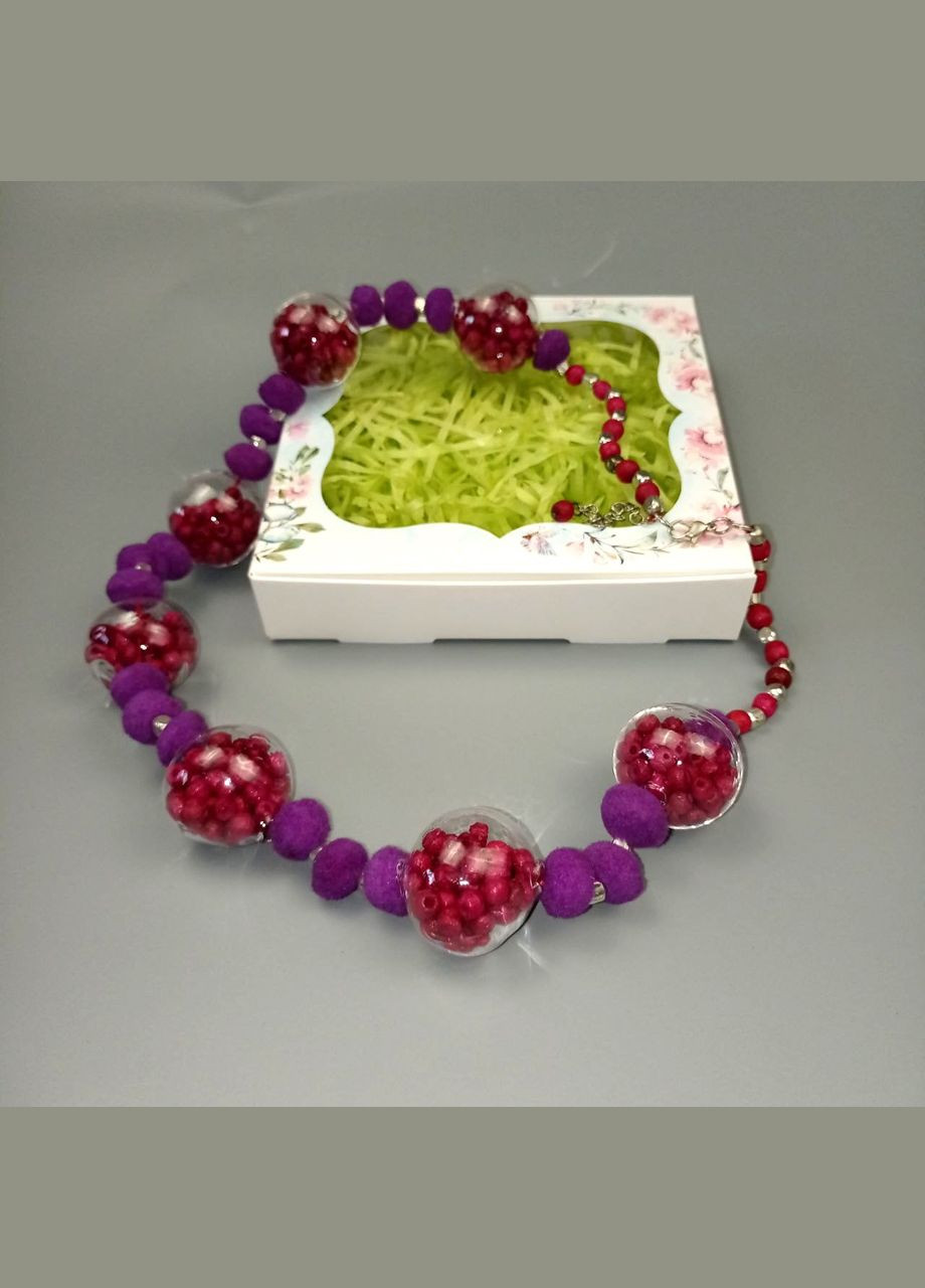 Намисто ручної роботи в стилі бохо. Блакитне жіноче намисто+подарунок No Brand (342384777)