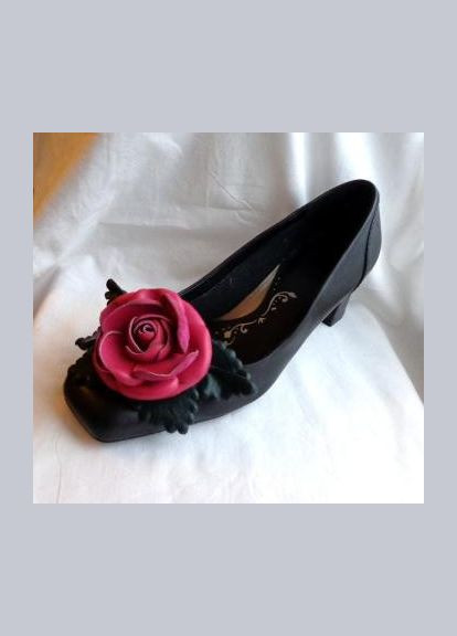 Брошь цветок из кожи ручной работы "Розовое утро" No Brand (349842528)