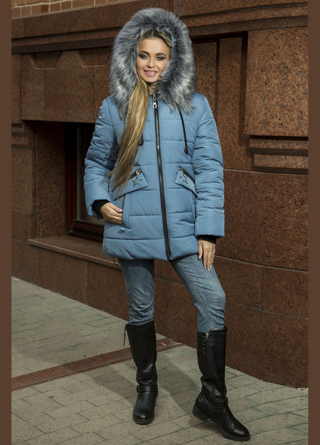 Синяя зимняя зимняя куртка kristina синий MioRichi