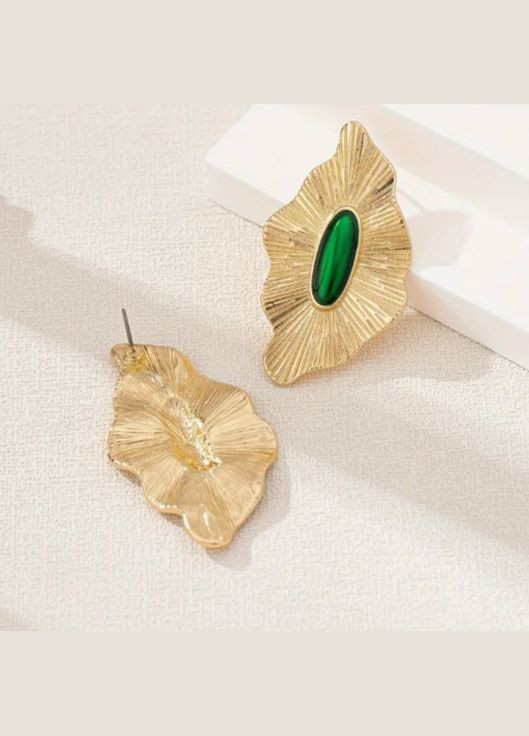 Сережки бижутерия "Зеленые камни" jeweston Золотого цвета No Brand (338217787)