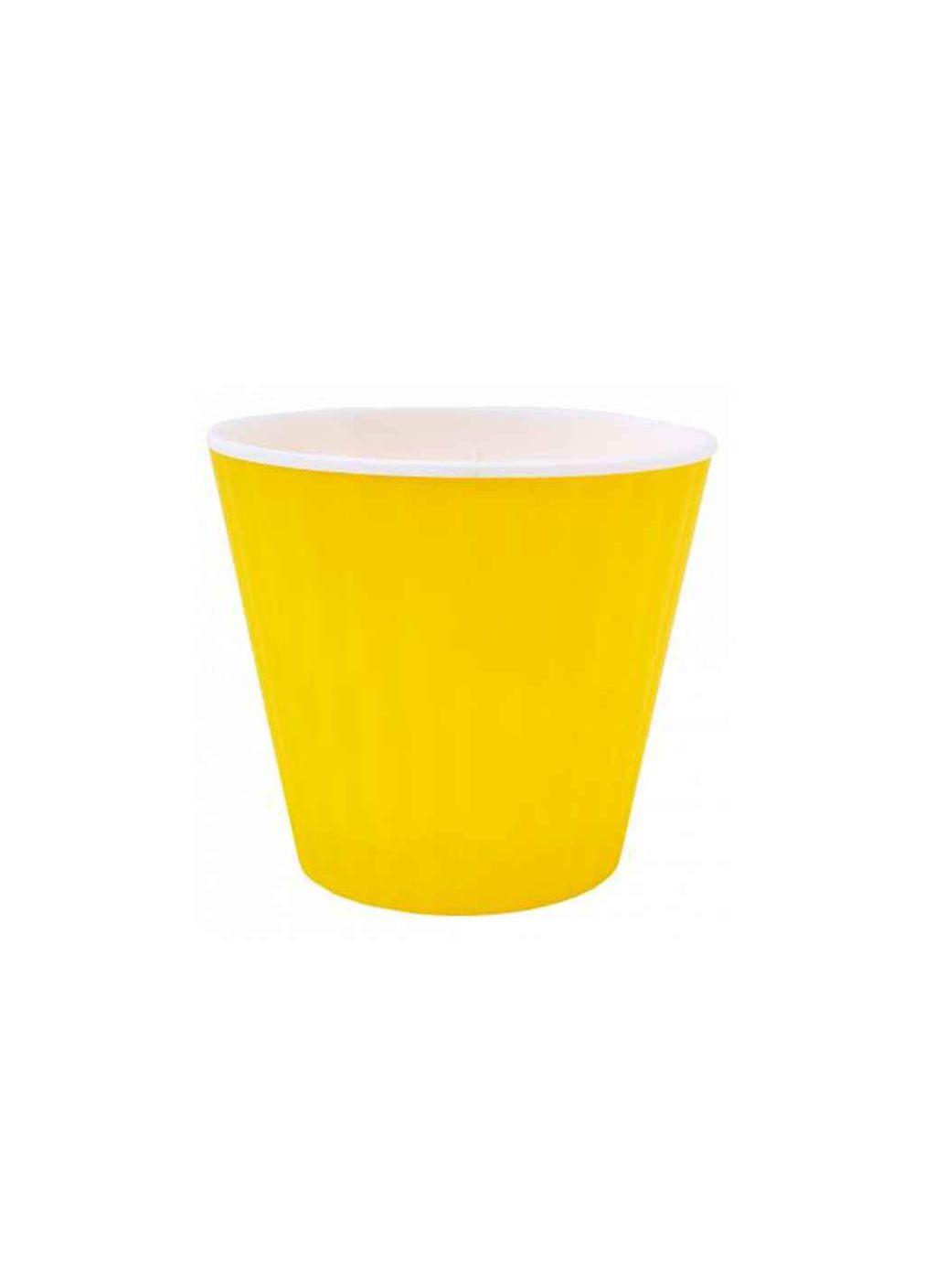 Горщик для квітів 860мл Ібіс з подвійним дном 13,0*11,2 (-білий) жовтий ТМАЛЕАНА No Brand (354774819)