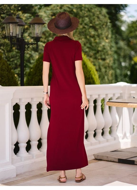Бордовое платье 14756 бордовое ISSA PLUS однотонное