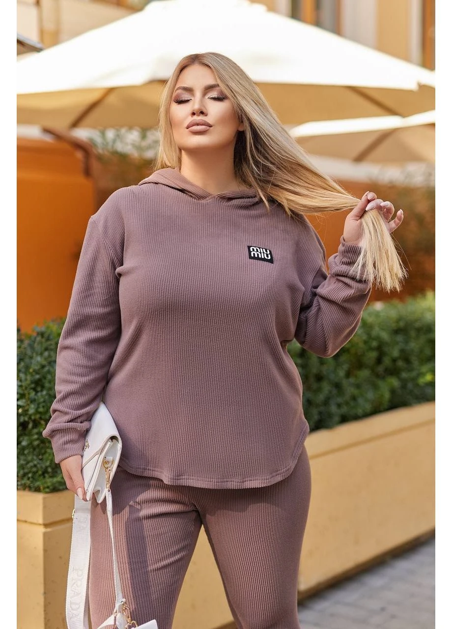 Женский костюм ангора рубчик с лосинами No Brand Р5203-1596/3 (373999730)