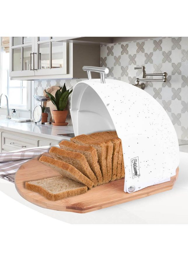 Хлебница MR-1678G-WHITE 21.5х37х39,5 см белая Maestro (360651788)