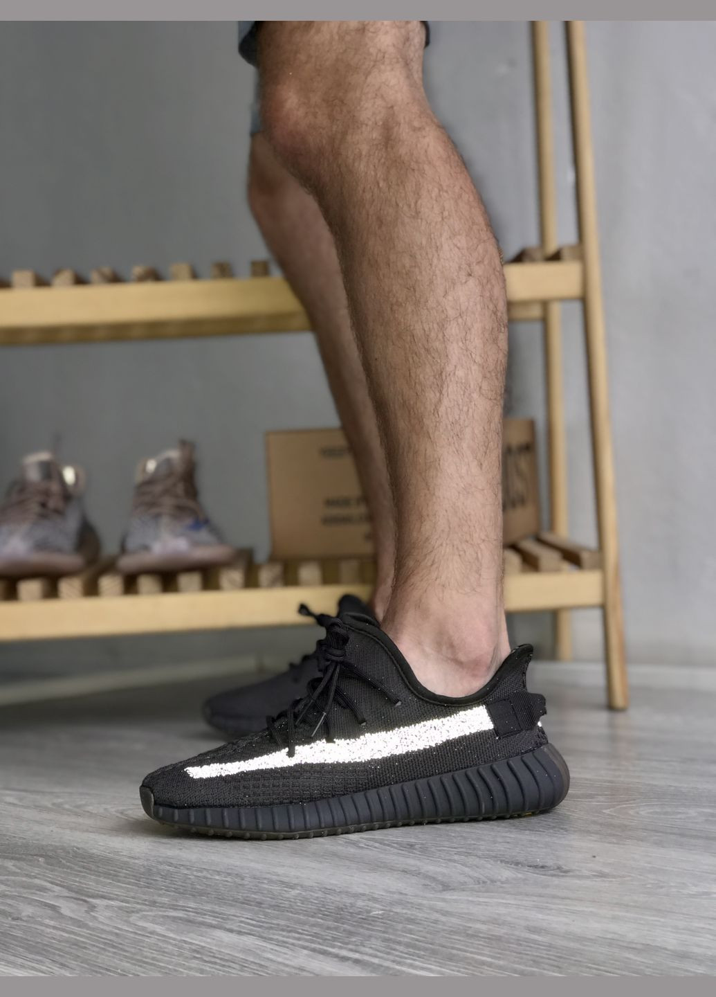 Кроссовки женские и мужские Adidas Yeezy boost 350 Cinder reflective black | Адидас Изи буст 350 рефлективные черные No Brand чёрные демисезоны (307397757)