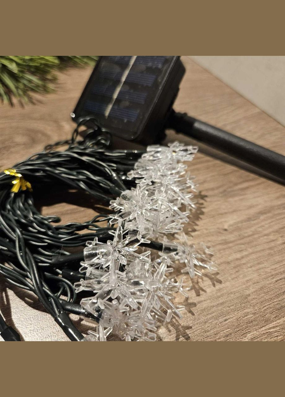 Гирлянда снежинки 5 метров 20 ламп Цвет теплый белый No Brand (299770405)