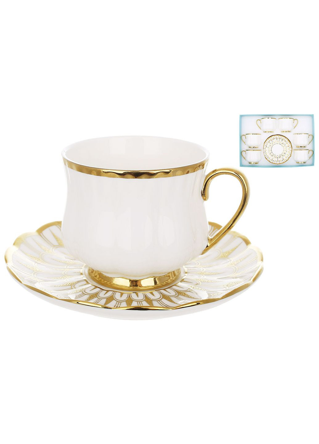 Чайный фарфоровый набор Камелия на 6 персон 250м. No Brand (304726665)