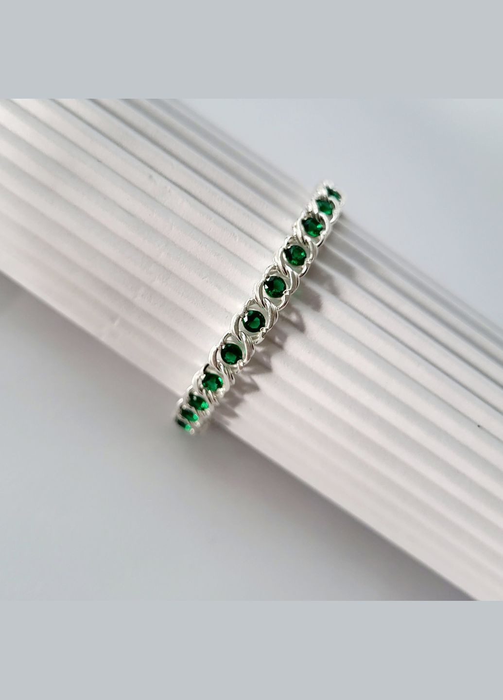 Серебряный браслет на руку Арабский Бисмарк с Зелеными камнями 17 - 21 см серебро 925 пробы 7003 7.72г Nobrand (369612471)