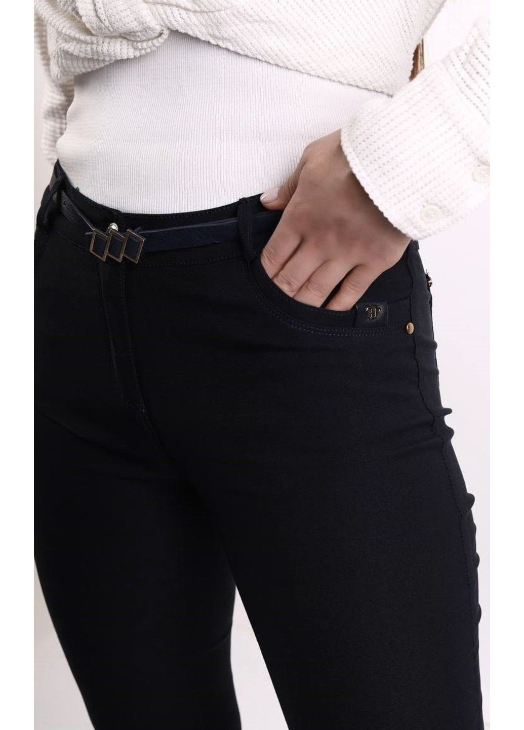Штани жіночі ремінець чорні BSZZ (311221920)