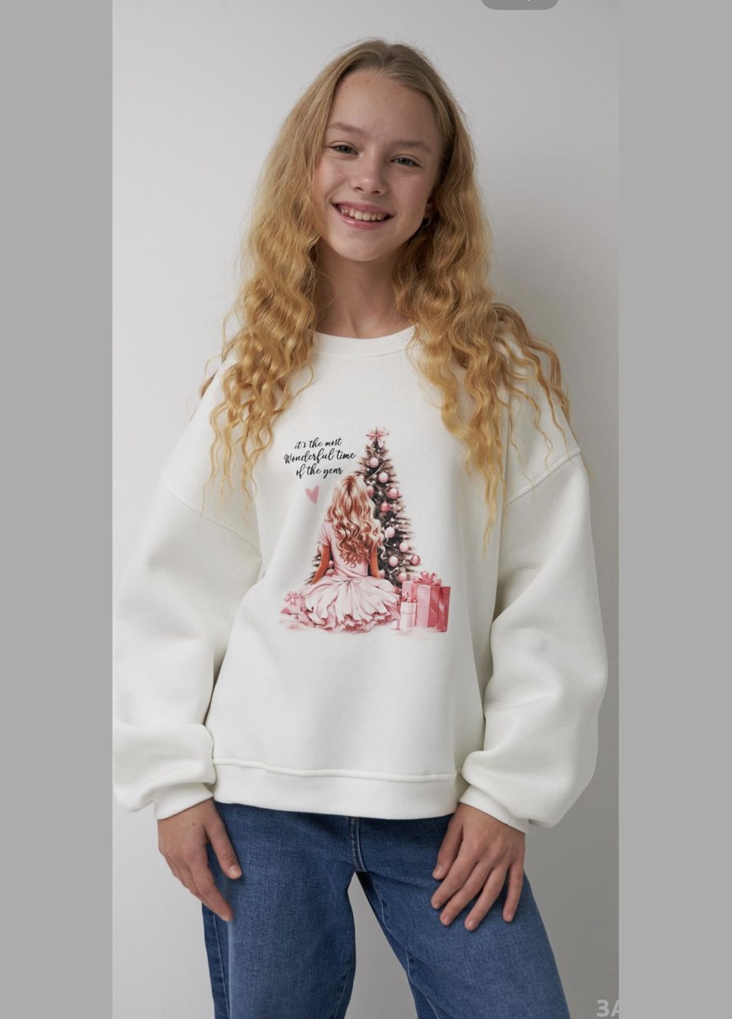 No Brand світшот для дівчинки білий 127180 білий кежуал футер