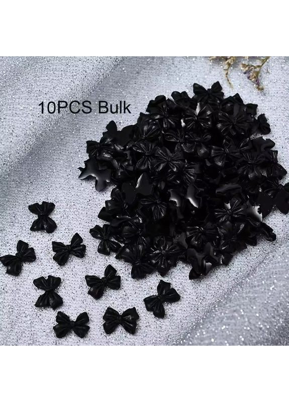 Бантики декор для нігтів чорний, 10 шт No Brand (361871788)