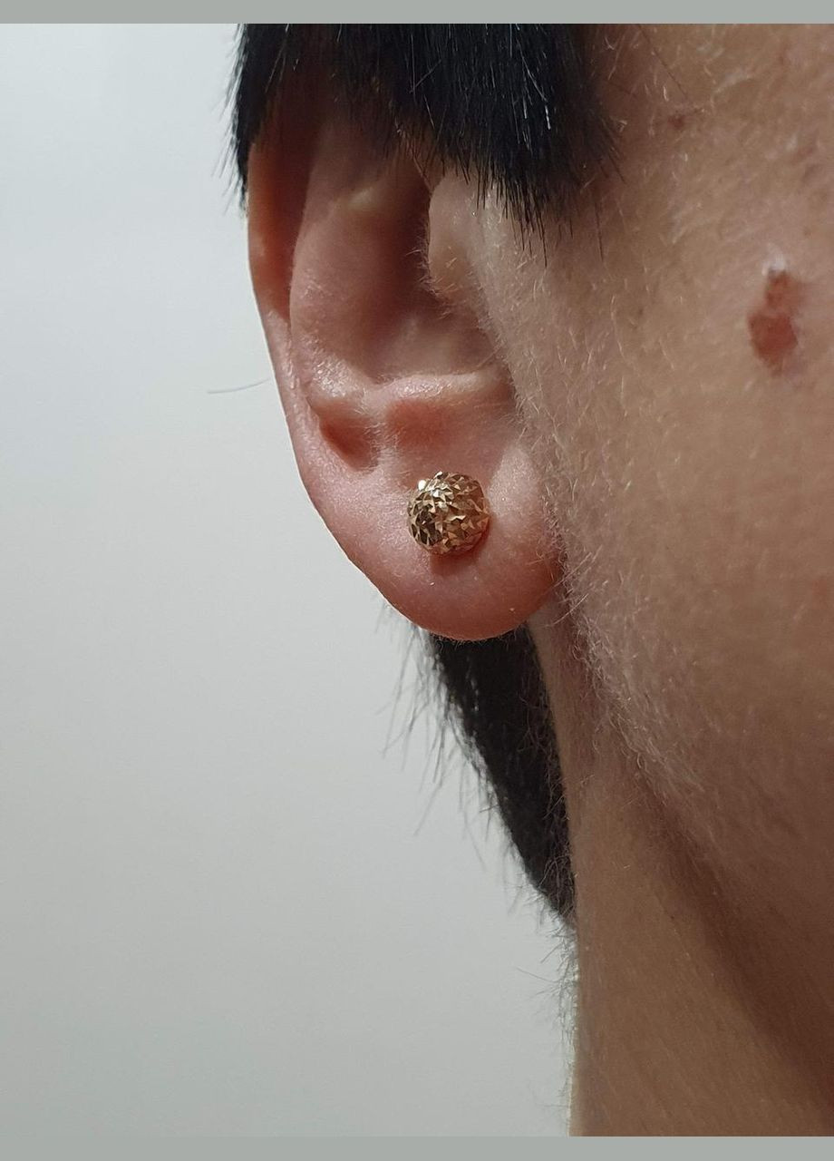 Золоті сережки-пуссети з алмазною гранню. 210115_7_А FAVORITUM (317285837)