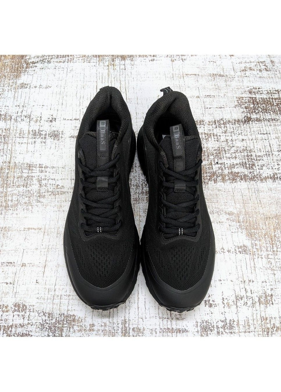 Черные демисезонные кроссовки мужские текстильные больших размеров Baas