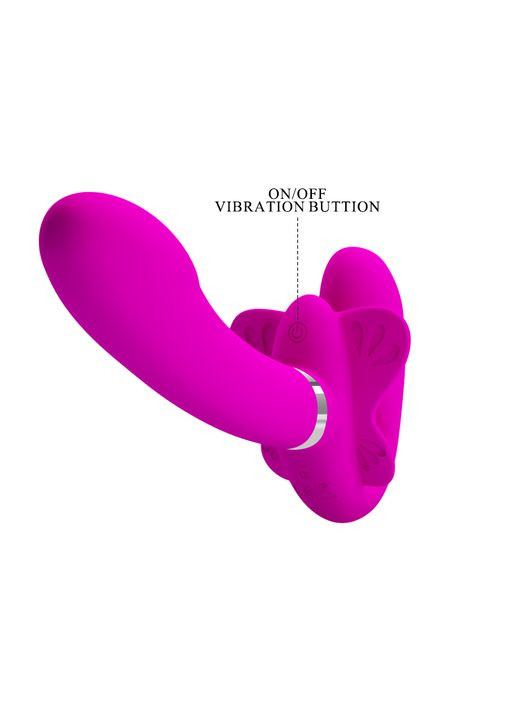 Безремневий страпон з вібрацією Valerie фуксія, 19.2 х 3.3 см Pretty Love (361670480)