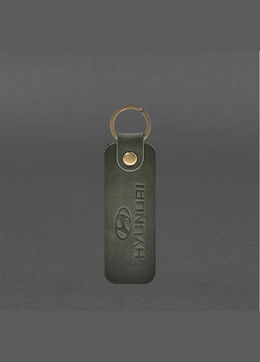 Кожен брелок для автомобиля Hyundai зеленый Crazy Horse (A-028299) BlankNote (334339234)