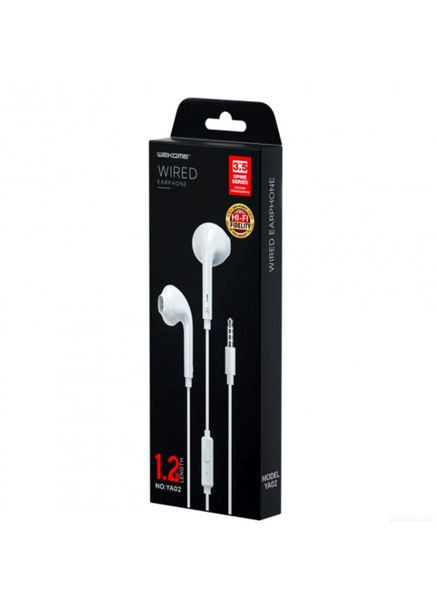 Наушники вкладыши YA02 белые WK (364767622)