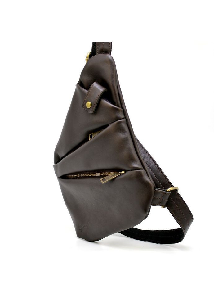 Мужская кожаная сумкаслинг GC-6402-3md коричневый бренд TARWA (298853988)