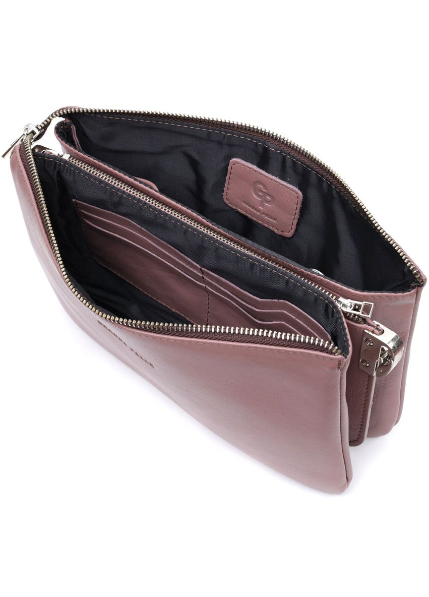 Жіночий клатч шкіряний 11634 Пудровий Grande Pelle (302008237)