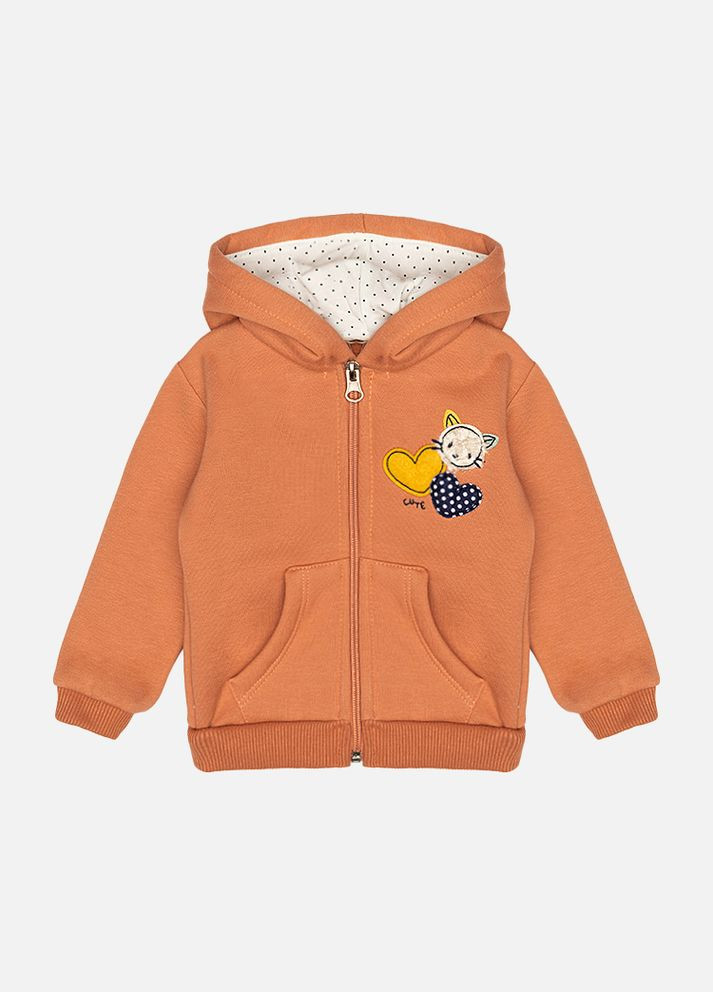 Толстовка для дівчинки колір теракотовий CB-00228782 Pengim (316136577)