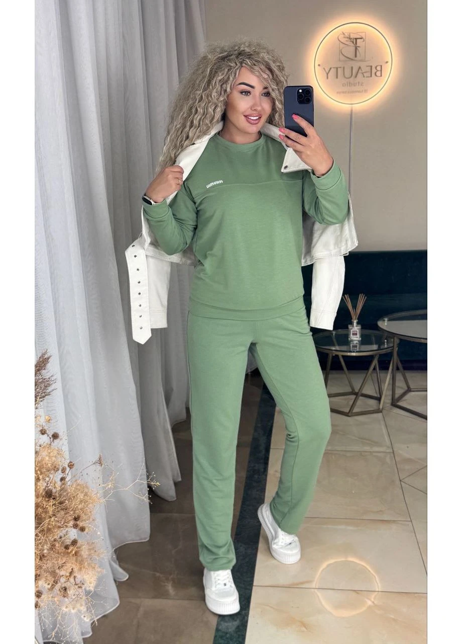 Жіночий спортивний костюм оливкового кольору 34106 Fashion (352191933)