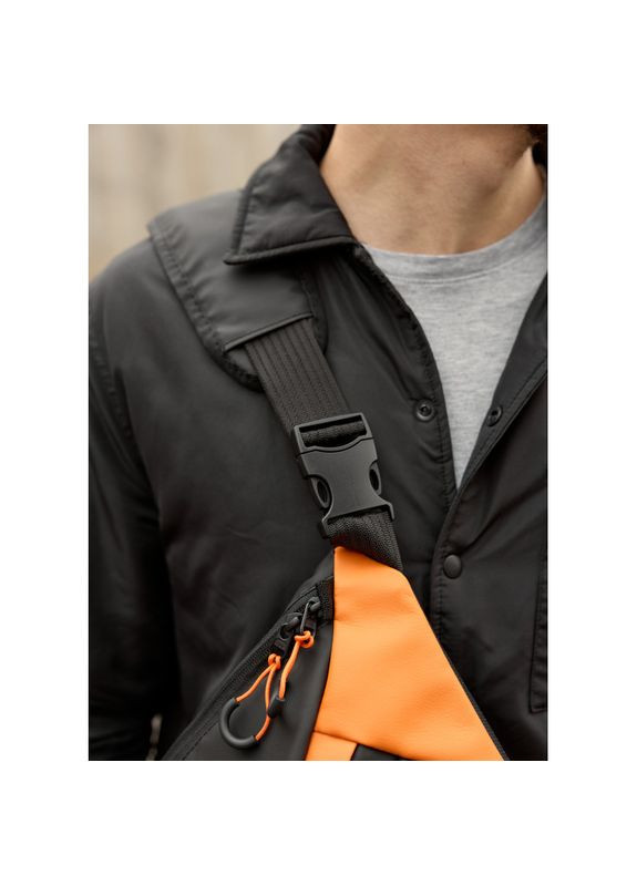 Мужская сумка-бананка под ноутбук Urban Laptop черно-оранжевая. Sambag (367041242)