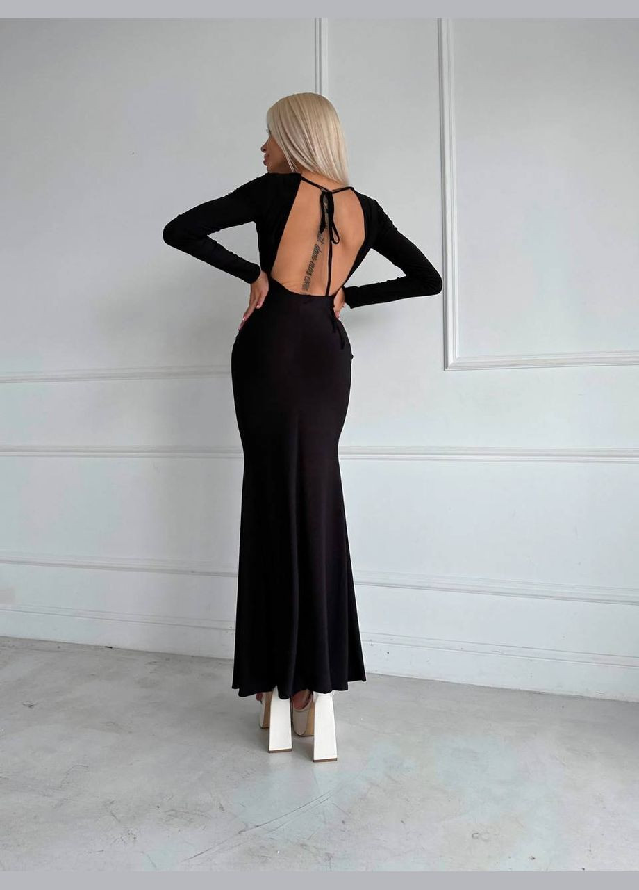 Черное женское макси платье цвет черный р.42/44 454239 New Trend