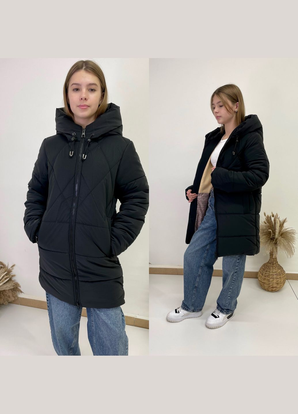 Черное зимнее Зимнее пальто Україна