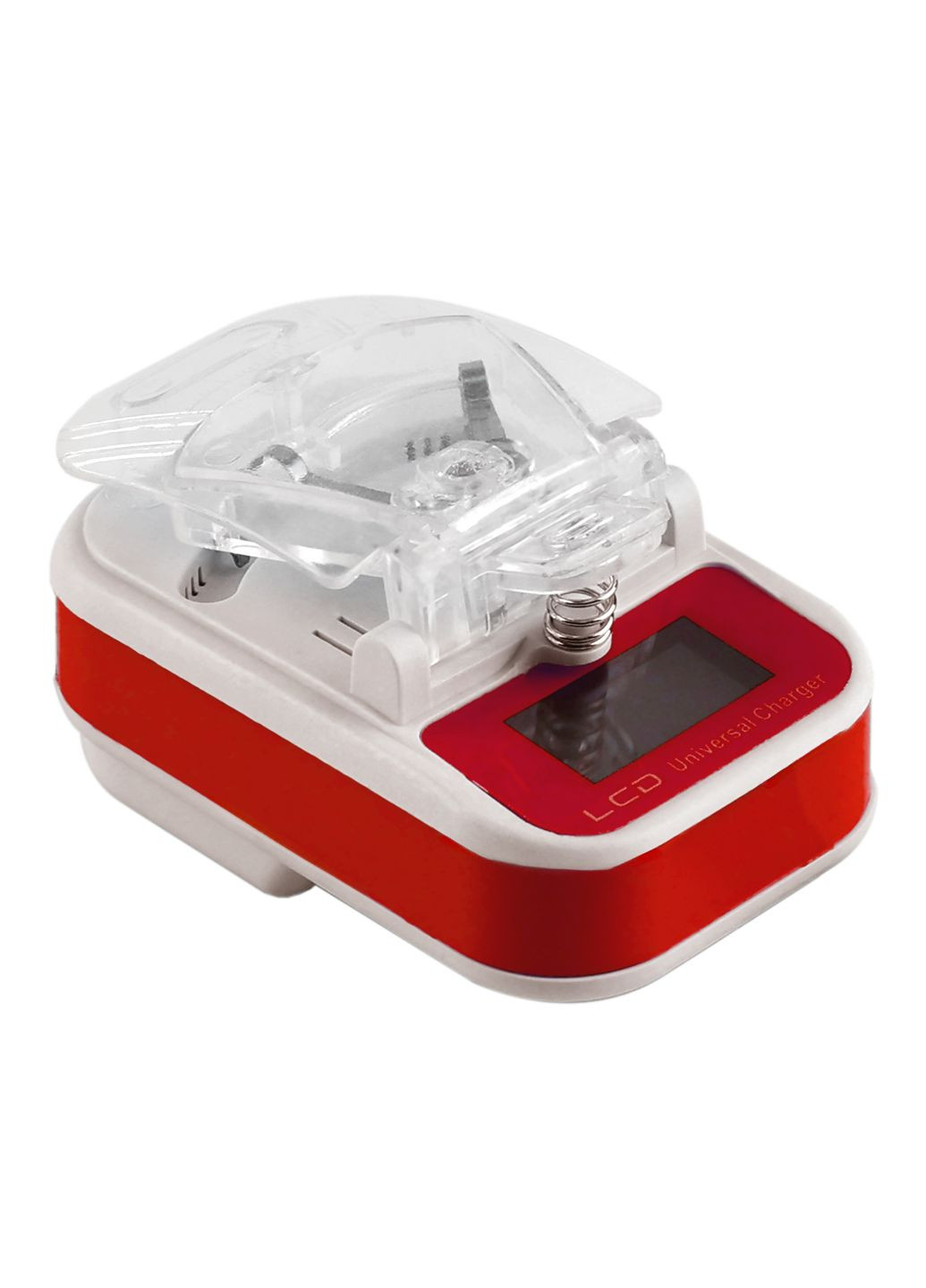 Мережевий Зарядний Пристрій Универсальное LCD Евро Біло-Червоний No Brand (338223800)