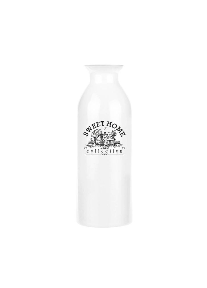 Вазабутылка белая стеклянная 25 см -7149 No Brand (272149327)