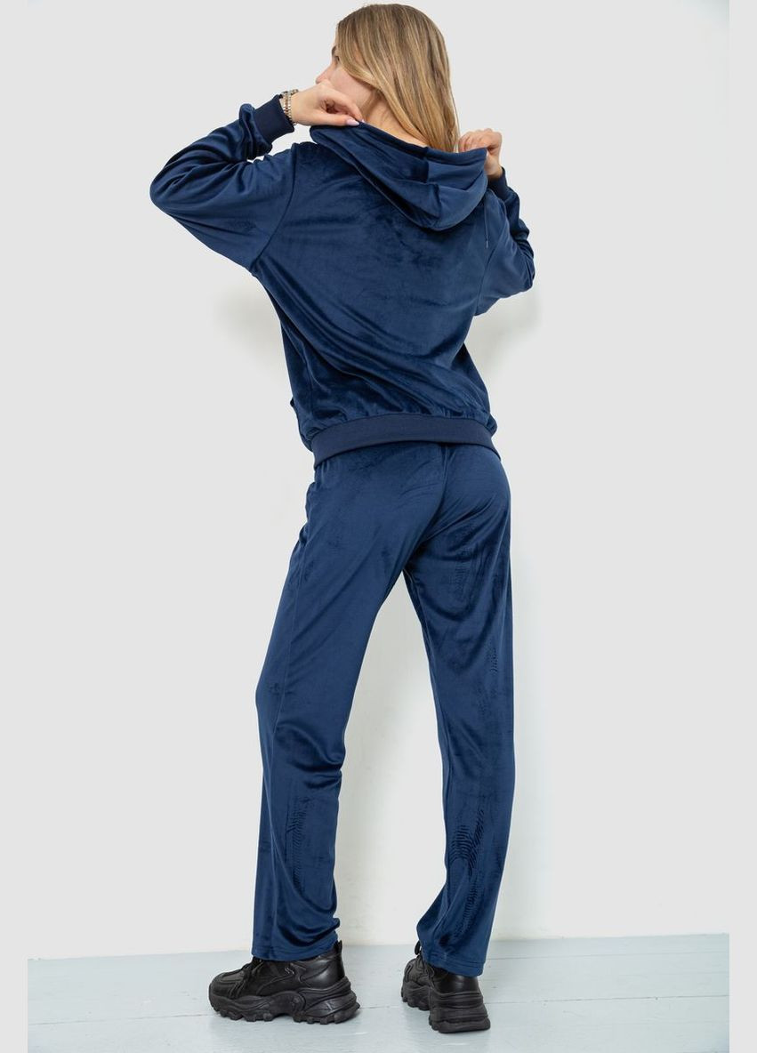Спорт костюм женский велюровый, цвет синий, Ager (290982605)