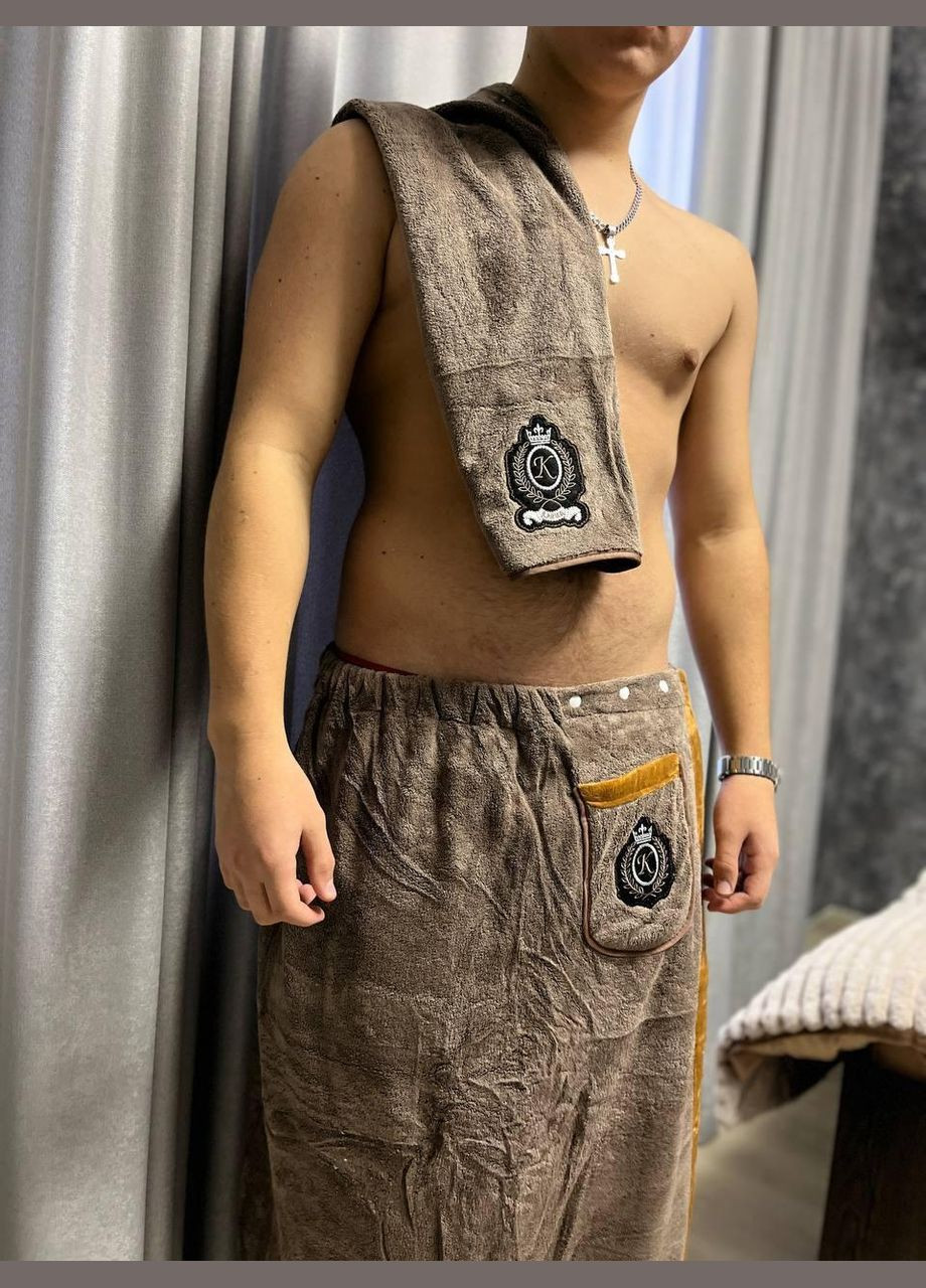 Спідниця-рушник чоловічий для сауни Беж (К0404-5-03) No Brand (323160842)