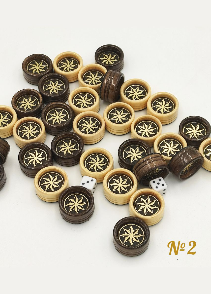 Фішки для нард зі шкіряною вставкою №2. 25х12 мм Вироби майстрів Зі шкіряною вставкою (316089555)