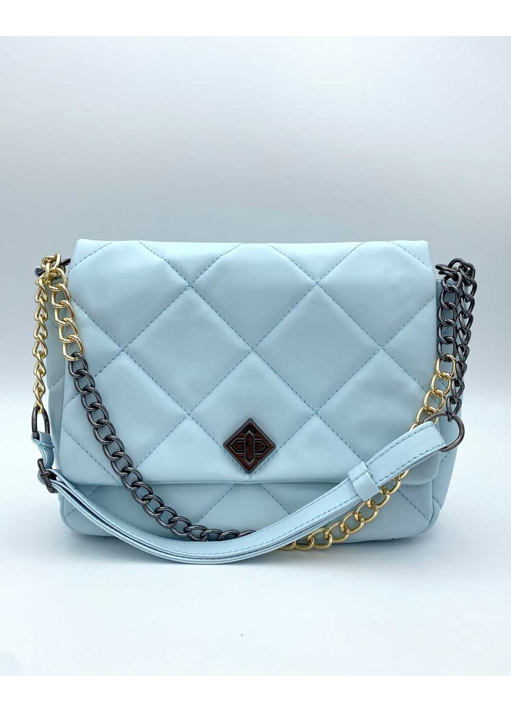 Сумка женская Поли голубая экокожа молодежная для повседневного использования с замком и плечевым ремнем ProDobro (367265128)