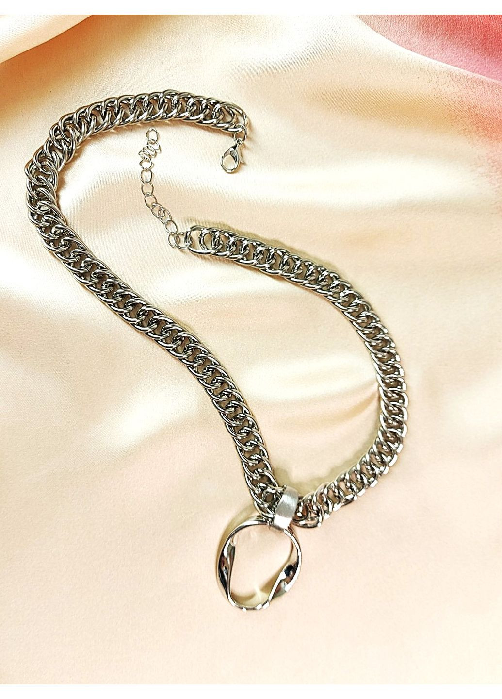 Кольє чокер широкий ланцюжок з кулоном No Brand (361971513)