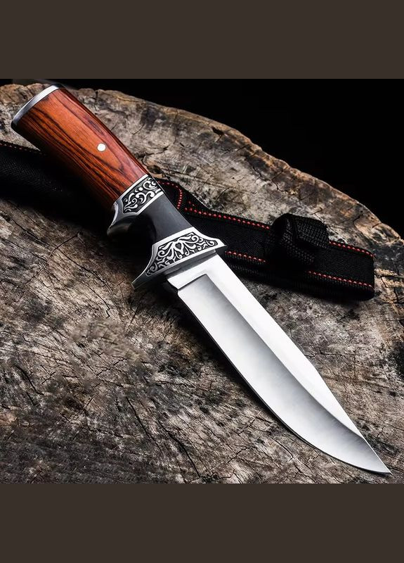 Ніж мисливський туристичний K328B у чохлі Дерев'яна ручка Columbia (346597102)