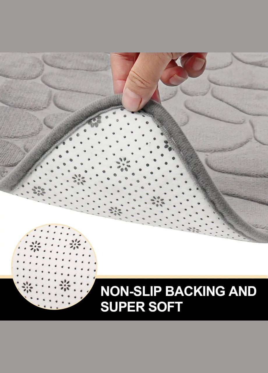 Коврик для ванной / душевой изогнутый Антискользящий "Stones" 30х100 см Влаговпитывающий (7802523) No Brand (365280676)