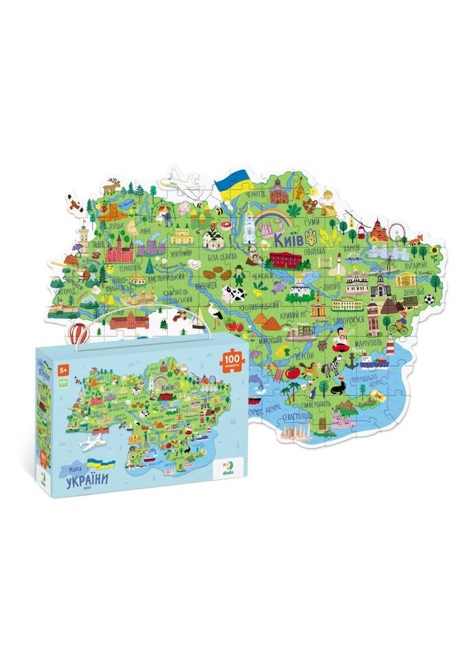 Детские пазлы "Карта Украины" 300267 100 элементов DoDo Toys (300386793)