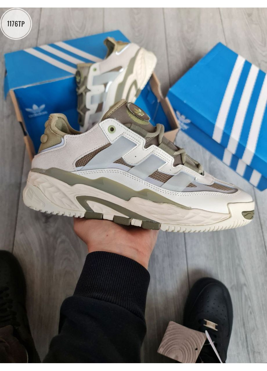 Комбіновані Осінні кросівки чоловічі adidas niteball olive адідас найтбол No Brand