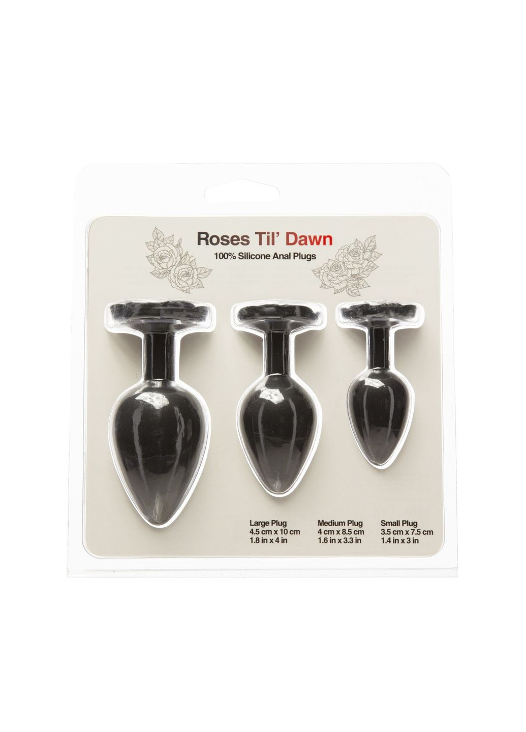 Набір силіконових анальних пробок Roses Til’ Dawn Silicone Anal Plug Kit Starter Kit Black BMS (371770660)