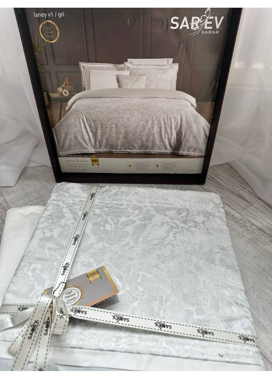 Постельное белье Laney gri сатин делюкс 400TC евро Sarev (368828249)