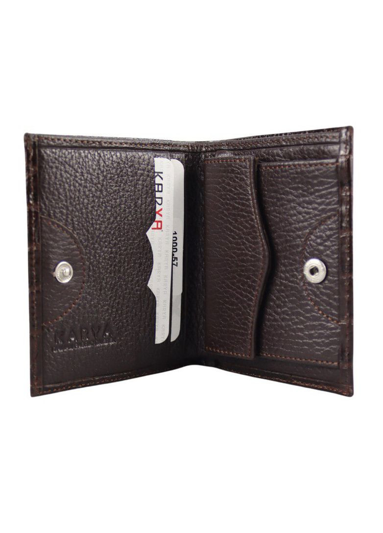 Чоловіче портмоне з натуральної шкіри коричневе 1000-57 Karya (336377816)