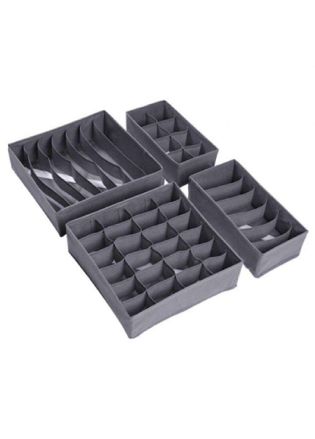 Комплект органайзерів з осередками для зберігання впорядкування білизни шкарпеток речей 4 види (478228-Prob) Темно-сірий Unbranded (303260250)