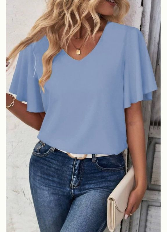 Блакитна елегантна блузка для офісу огайо Look & Buy